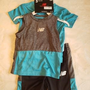 New Balance 3 Piece Shorts Shirt Set. NWT *207*